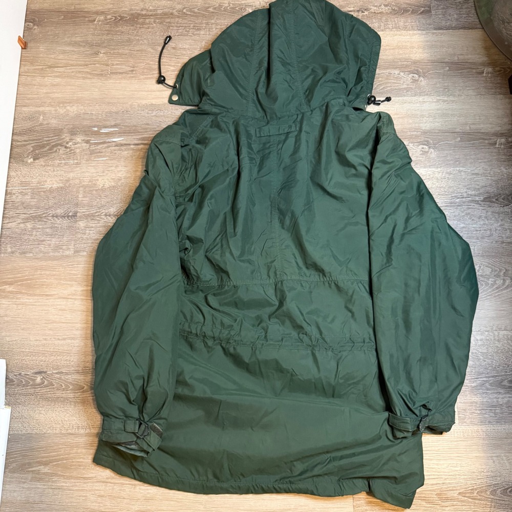 Gap Vintage Mens Forest Green Hooded Fleece Lined Nylon Parka Jacket Large - Picture 2 of 4